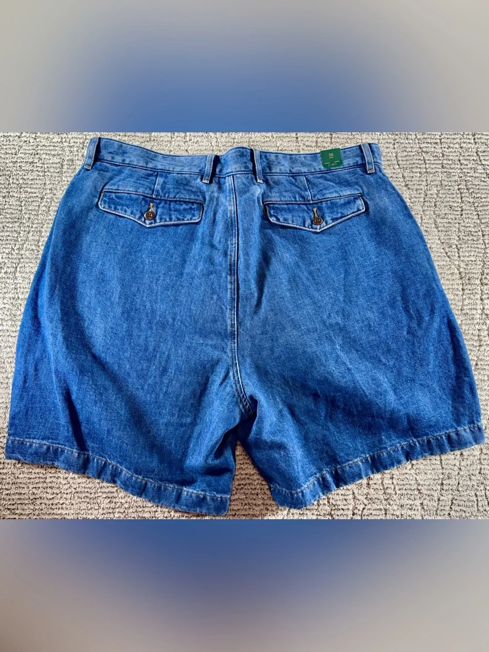 NWT J. Crew Men’s Size 38 Medium Wash 8” Relaxed Cotton-Linen Blend Denim Shorts